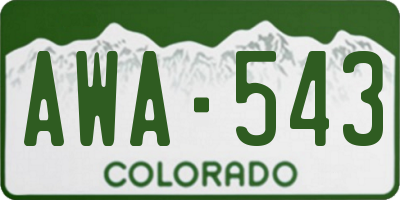 CO license plate AWA543