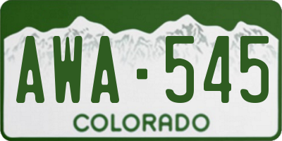 CO license plate AWA545