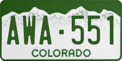 CO license plate AWA551