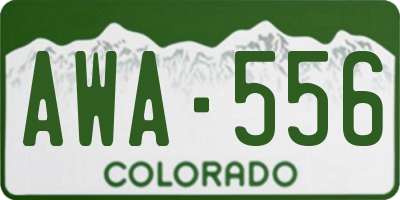CO license plate AWA556