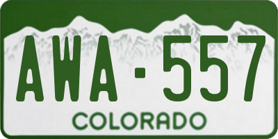 CO license plate AWA557