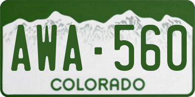 CO license plate AWA560