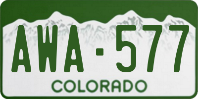 CO license plate AWA577