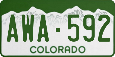 CO license plate AWA592