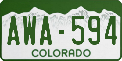 CO license plate AWA594