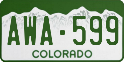 CO license plate AWA599