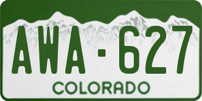 CO license plate AWA627