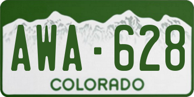CO license plate AWA628