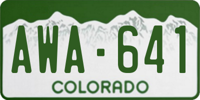 CO license plate AWA641