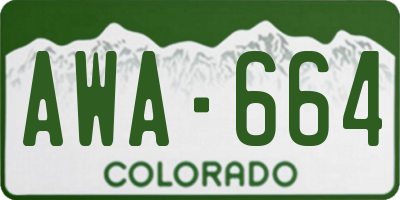 CO license plate AWA664