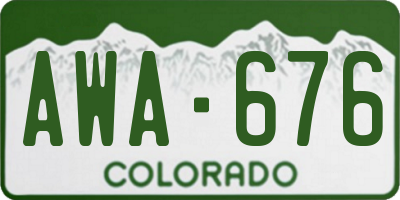 CO license plate AWA676