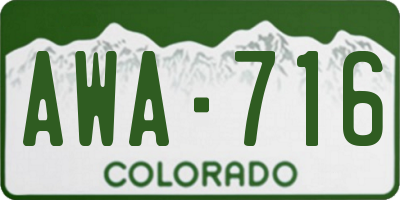 CO license plate AWA716