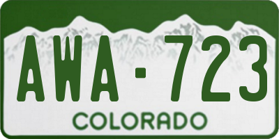 CO license plate AWA723