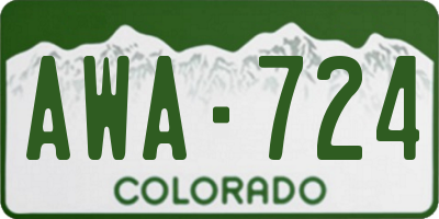 CO license plate AWA724
