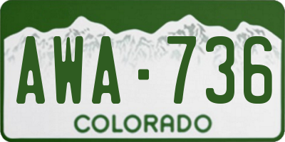 CO license plate AWA736
