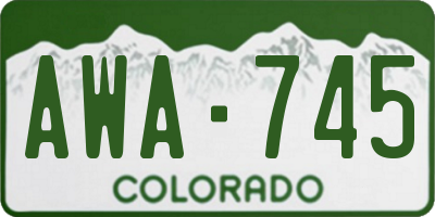 CO license plate AWA745