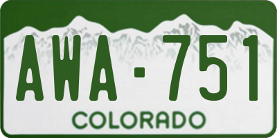 CO license plate AWA751
