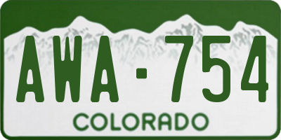 CO license plate AWA754