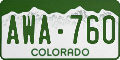 CO license plate AWA760