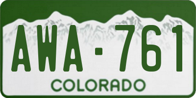 CO license plate AWA761