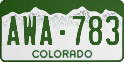 CO license plate AWA783