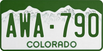 CO license plate AWA790