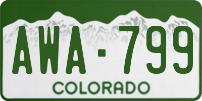 CO license plate AWA799