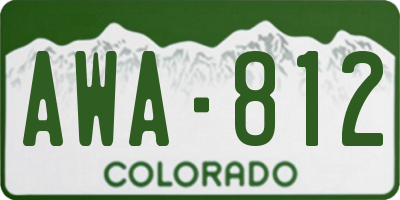 CO license plate AWA812