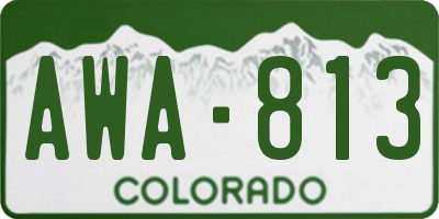 CO license plate AWA813