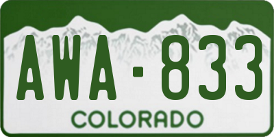CO license plate AWA833
