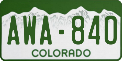 CO license plate AWA840