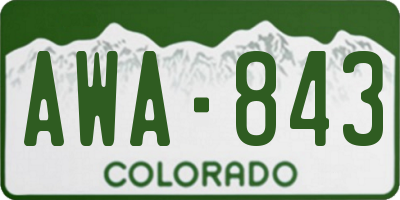 CO license plate AWA843
