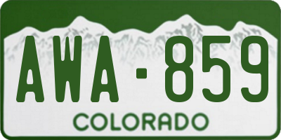 CO license plate AWA859