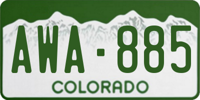 CO license plate AWA885
