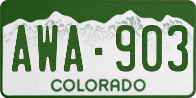 CO license plate AWA903