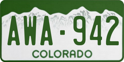 CO license plate AWA942