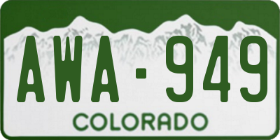 CO license plate AWA949