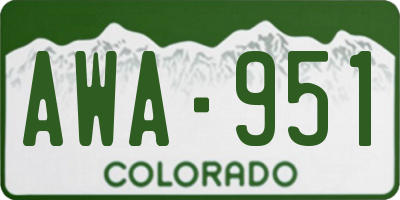 CO license plate AWA951