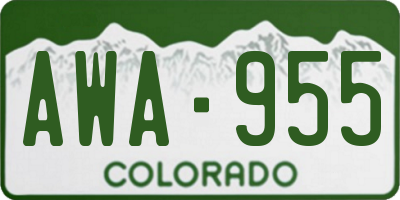 CO license plate AWA955