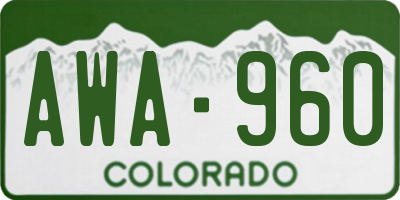 CO license plate AWA960