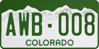 CO license plate AWB008