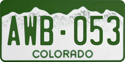 CO license plate AWB053