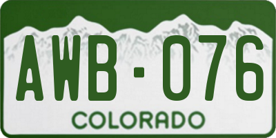CO license plate AWB076