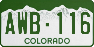 CO license plate AWB116