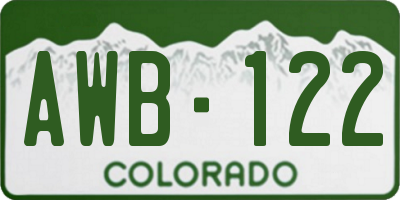 CO license plate AWB122