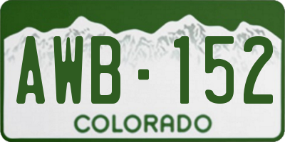 CO license plate AWB152