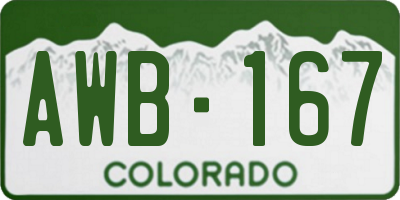 CO license plate AWB167