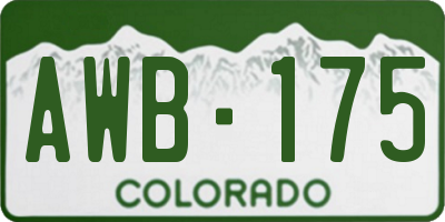 CO license plate AWB175