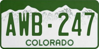 CO license plate AWB247