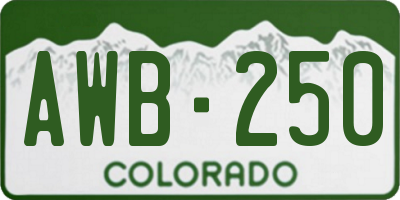 CO license plate AWB250